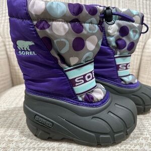 Sorel Kids Purple and Gray Snow Boots